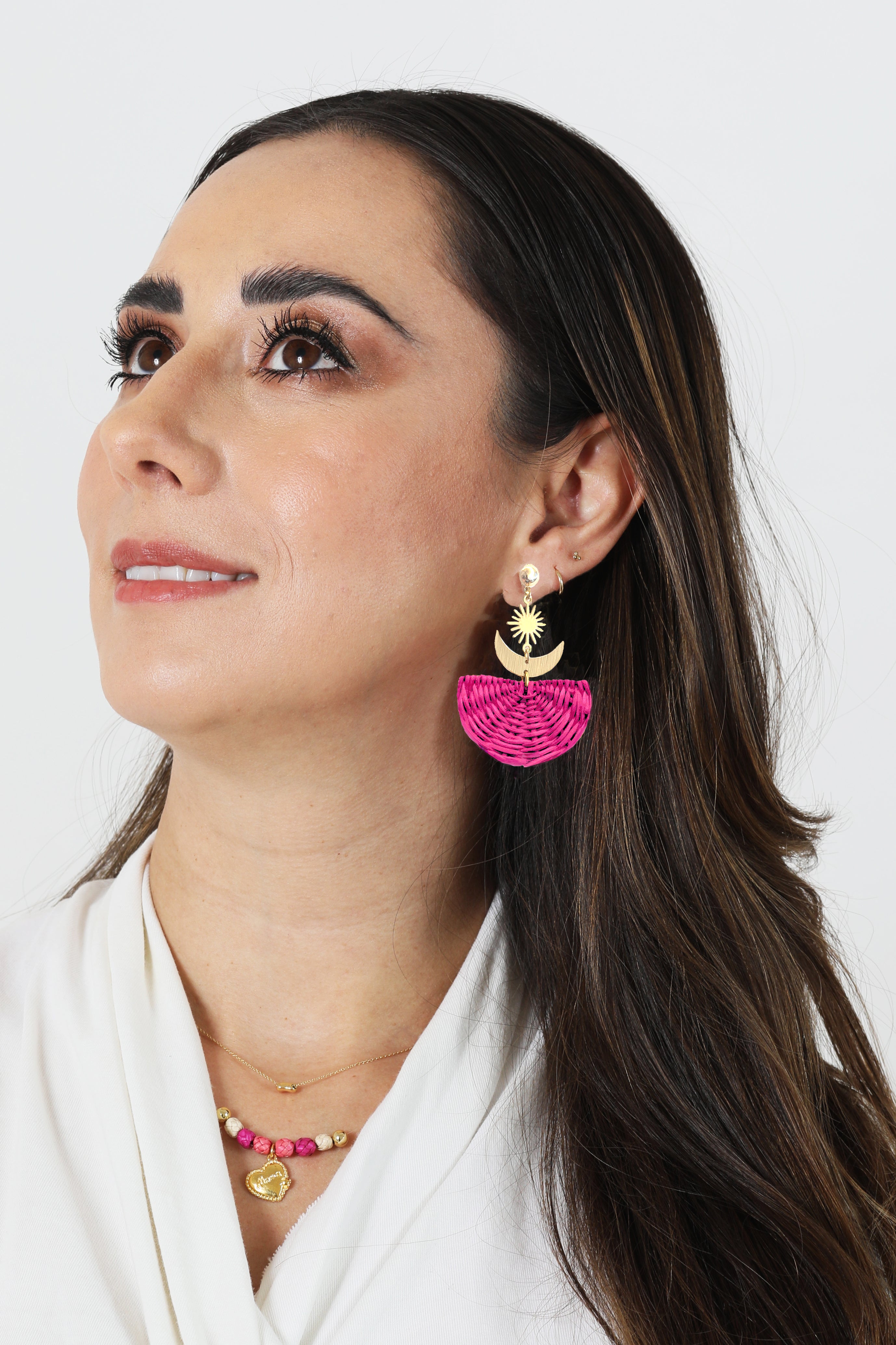 Aretes Luna de mimbre