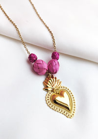 Sacred Heart Palm Necklace