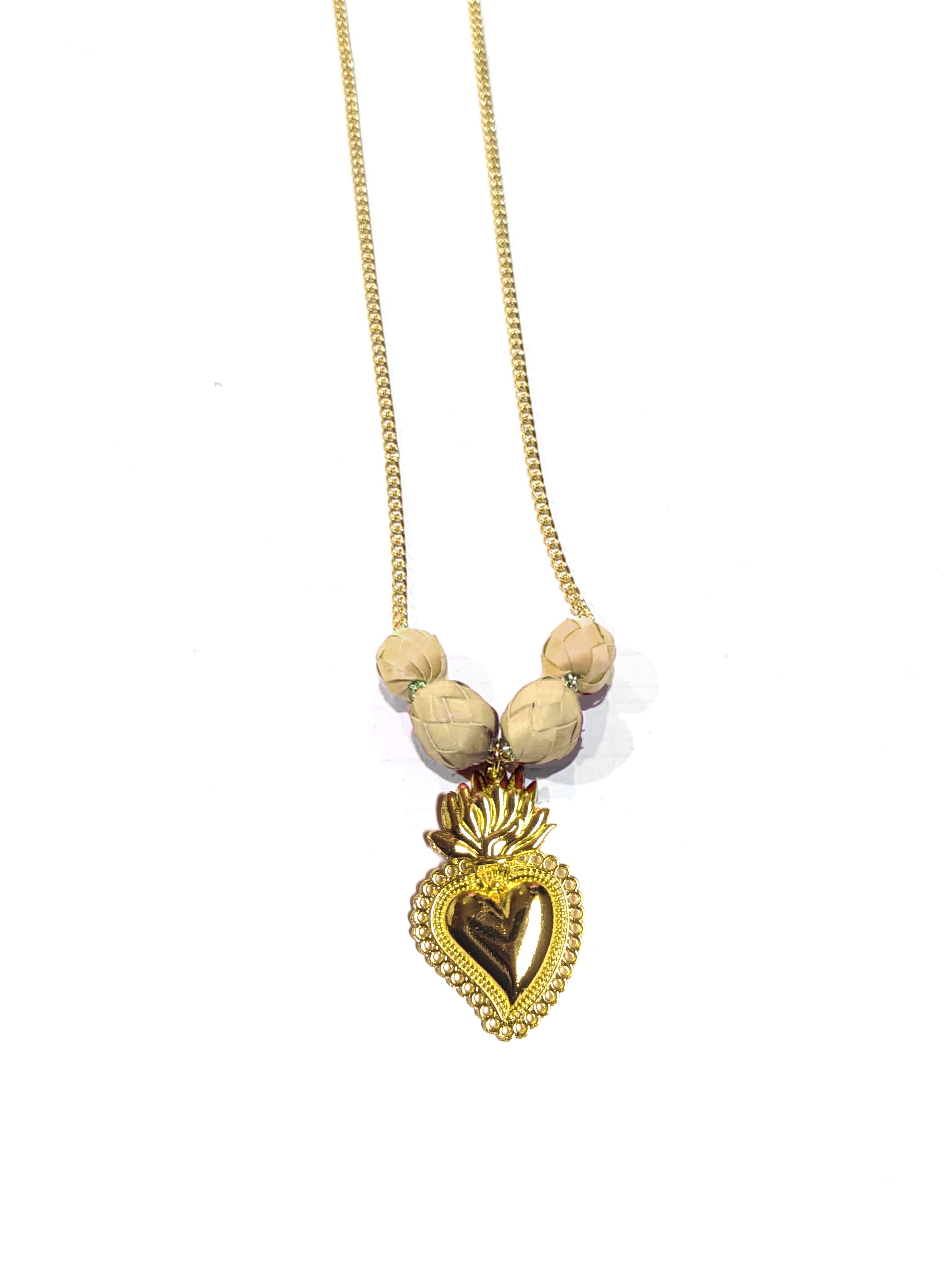 Sacred Heart Palm Necklace